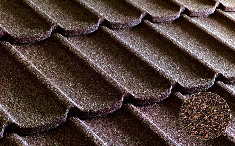 Композитная черепица METROTILE Мистраль кофе,1305*415 мм